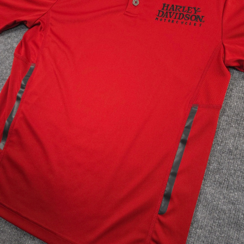 Harley Davidson Performance Polo Shirt Mens M Red Daytona Beach Florida Golf - Picture 5 of 11
